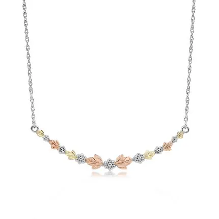 MRLNE20576 Landstrom's Black Hills Gold & Silver SMILE Necklace