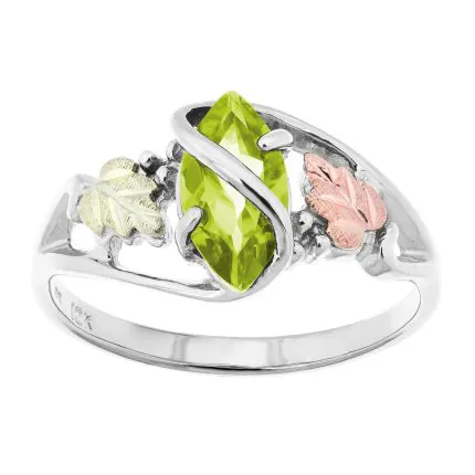 MRC4351PE Trj Concepts Black Hills Gold and Silver Ladies Peridot Ring