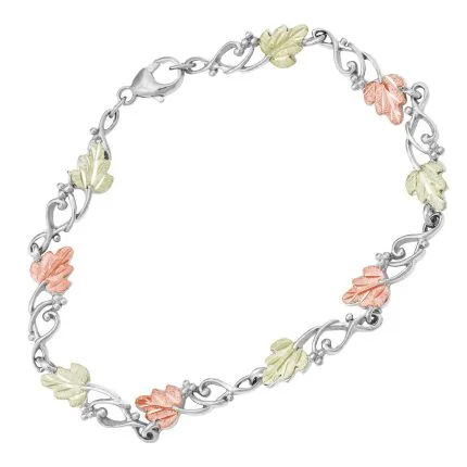 MRLB2 Landstrom's Black Hills Gold & Silver Ladies Linked Bracelet